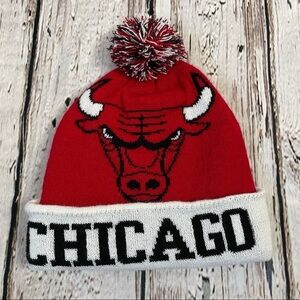Chicago Bulls 🏀 Red Warm‎ Pom Winter Hat Fleece Lined Unisex One Size